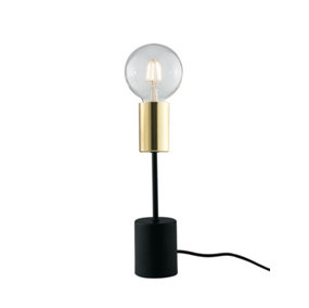 Luminosa Axon Table Lamp, Black, Gold, E27