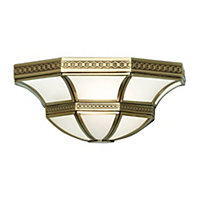 Luminosa Balfour 1 Light Indoor Wall Uplighter Antique Brass with Frosted Glass, E14