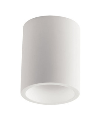 Luminosa Banjie Paintable Plaster Ceiling Lamp White, GU10