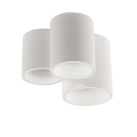 Luminosa Banjie Paintable Plaster Ceiling Lamp White, GU10