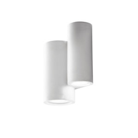 Luminosa Banjie Paintable Plaster Wall Lamp White, GU10