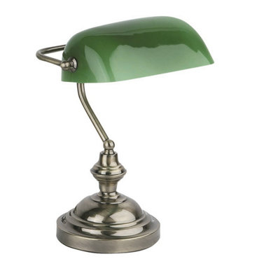 Vintage green bankers deals lamp