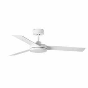 Luminosa Barth White Ceiling Fan with LED Light