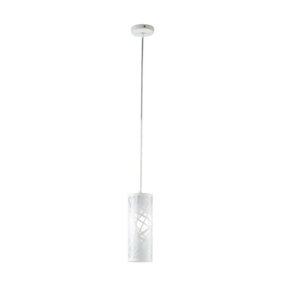 Luminosa BATIK Slim Pendant Ceiling Light White 35x22cm