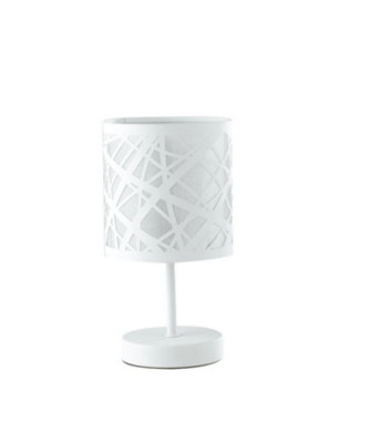 Luminosa BATIK Table Lamp With Round Shade White 13x19cm | DIY At B&Q