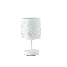 Luminosa BATIK Table Lamp with Round Shade White 13x19cm