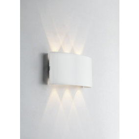 Luminosa Beetle Bco Outdoor Integrated LED Flush Wall Light, Antracite Goffrato, IP54, 4000K