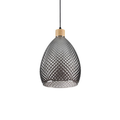 Luminosa Bergen-1 Indoor Dome Ceiling Pendant Lamp 1 Light Grey, E27