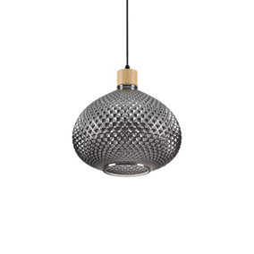 Luminosa Bergen-3 Indoor Dome Ceiling Pendant Lamp 1 Light Grey, E27