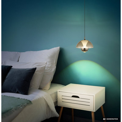 Luminosa Bernie Integrated LED Dome Pendant Ceiling Light, Gunmetal ...