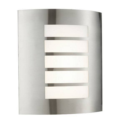 Luminosa Bianco Integrated LED 1 Light Outdoor Wall Light Brushed Stainless Steel, Opal Polypropylene IP44