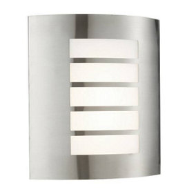 Luminosa Bianco Integrated LED 1 Light Outdoor Wall Light Brushed Stainless Steel, Opal Polypropylene IP44