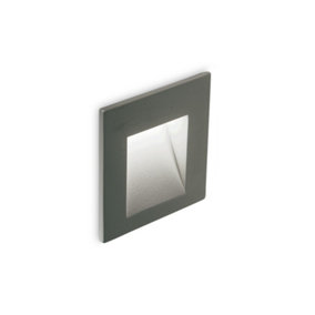 Luminosa Bit LED Outdoor Square Recessed Wall Light Anthracite IP65, 3000K