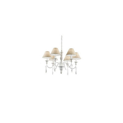 Luminosa Blanche  6 Light Multi Arm Chandelier White Finish, E14