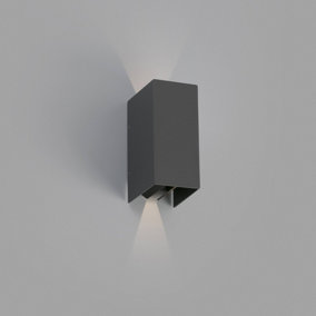 Luminosa Blind LED Outdoor Up Down Wall Light Dark Grey IP54