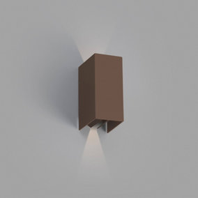 Luminosa Blind Outdoor LED Up Down Wall Lamp Rust Brown 6W 3000K IP54