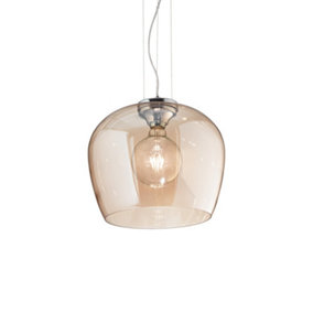Luminosa Blossom Indoor Dome Ceiling Pendant Lamp 1 Light Amber, E27