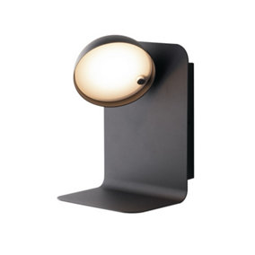 Luminosa Boing Integrated LED Swivel Wall Reading Lamp With Usb, Black, 4000K