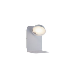 Luminosa Boing Integrated LED Swivel Wall Reading Lamp With Usb, White, 4000K