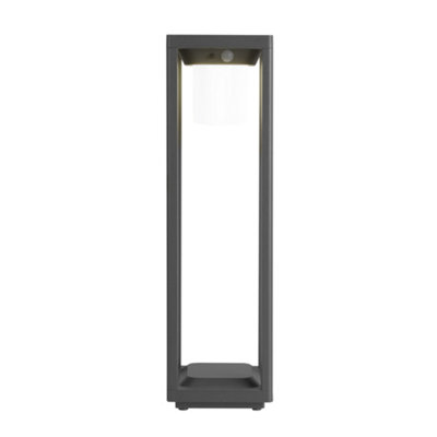 Luminosa Bow LED Outdoor Bollard Urban grey, Opal, Warm-White 3000K, IP44