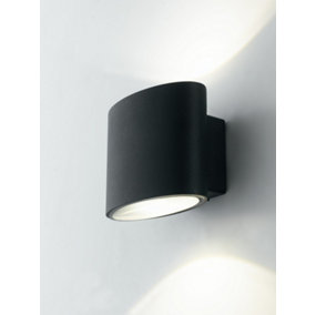 Luminosa Boxter Outdoor Integrated LED Up Down Wall Light, Black, IP44, 4000K