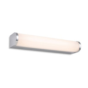 Luminosa Bravo Bathroom LED Wall Light - 300mm Chrome with Opal Diffuser IP44
