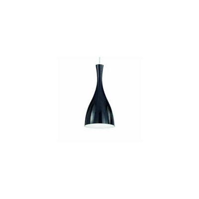 Luminosa Breeze 1 Light Dome Ceiling Pendant Black, E27
