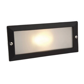 Luminosa Brick 1 Light Outdoor Light Outdoor - Without Louvre Black, Opal Glass IP54, E27