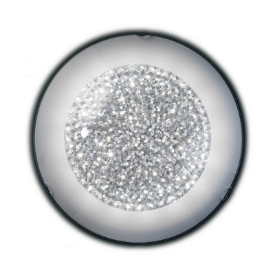 Luminosa Brill 40cm LED Patterned Glass Flush Ceiling Light, 4000K