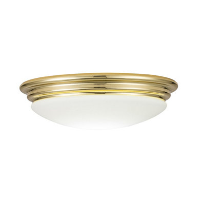 Luminosa Brompton Decorative Flush Ceiling Light Polished Brass, IP44