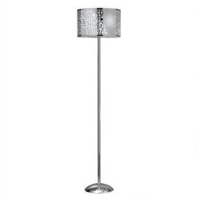 Luminosa Bruce Floor Lamp With Shade, Silver