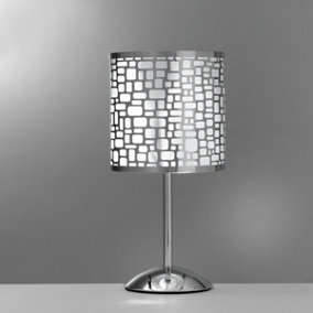 Luminosa Bruce Table Lamp With Round Shade, Silver