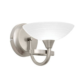 Luminosa Cagney 1 Light Wall Light Satin Chrome with White Painted Glass Shade, G9