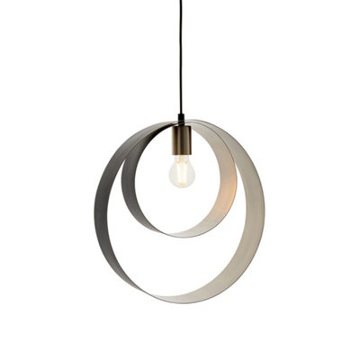 Luminosa Cal Single Pendant Light Brushed Nickel Plate, Matt Black