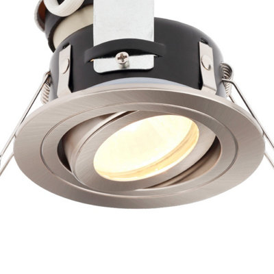 Luminosa Cali Round Tiltable Recessed Downlight Satin Chrome IP44