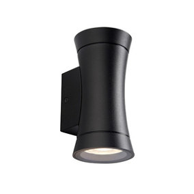 Luminosa Camber Outdoor Up Down Dimmable Wall Light Textured Black, IP44