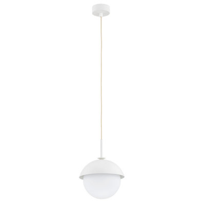 Luminosa Cappello Globe Pendant Ceiling Light Opal Matt, Cream White