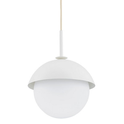 Luminosa Cappello Globe Pendant Ceiling Light Opal Matt, Cream White