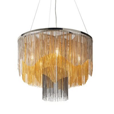 Luminosa Carbonia 5 Light Ceiling Pendant Bright Nickel Plate, Gold ...