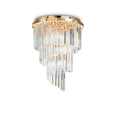 Luminosa Carlton 12 Light Ceiling Light Chandelier Gold, E14