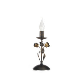 Luminosa Carolina Candle Flower Design Table Lamp, Bronze