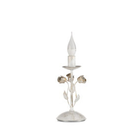 Luminosa Carolina Candle Flower Design Table Lamp, Ivory