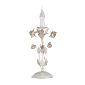 Luminosa Carolina Large Candle Flower Design Table Lamp, Ivory