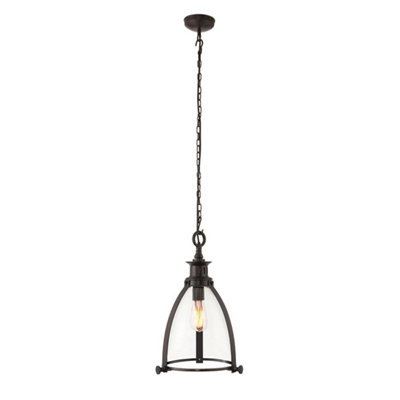 Luminosa Ceiling Pendant Light Bronze Glass E27 DIY at B Q
