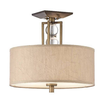 Luminosa Celestial 3 Light Semi Flush Ceiling Light Bronze, Beige, E27