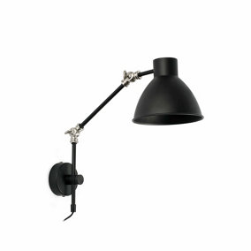 Luminosa Celia Adjustable 1 Light Indoor Wall Light Black, E14