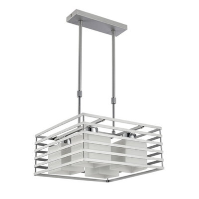 Luminosa Cell Pendant Light Silver Square