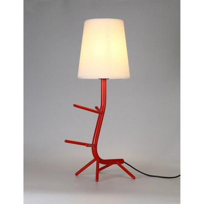 Luminosa Centipede Table Lamp With Shade, 1 x E27, Red / White