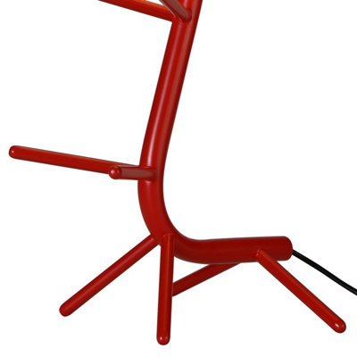 Luminosa Centipede Table Lamp With Shade, 1 x E27, Red / White