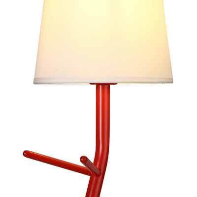Luminosa Centipede Table Lamp With Shade, 1 x E27, Red / White